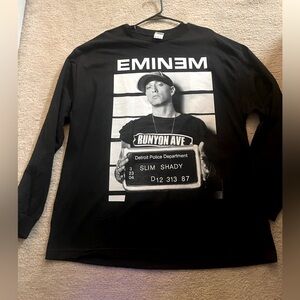 BRAND NEW EMINEM MUGSHOT LONG SLEEVE BLACK MENS SHIRT 2XL
